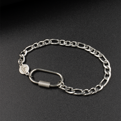 Figaro Chain Carabiner Bracelet 2 / 08