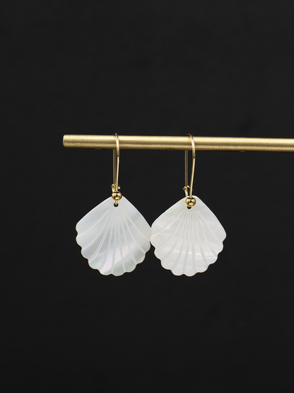 Shell Fan Drop Earrings