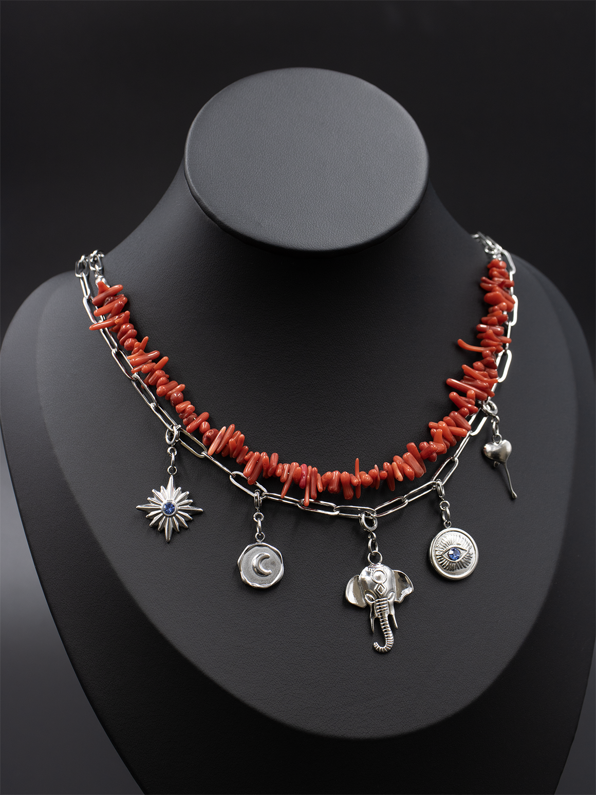 Red Coral Chip Necklace