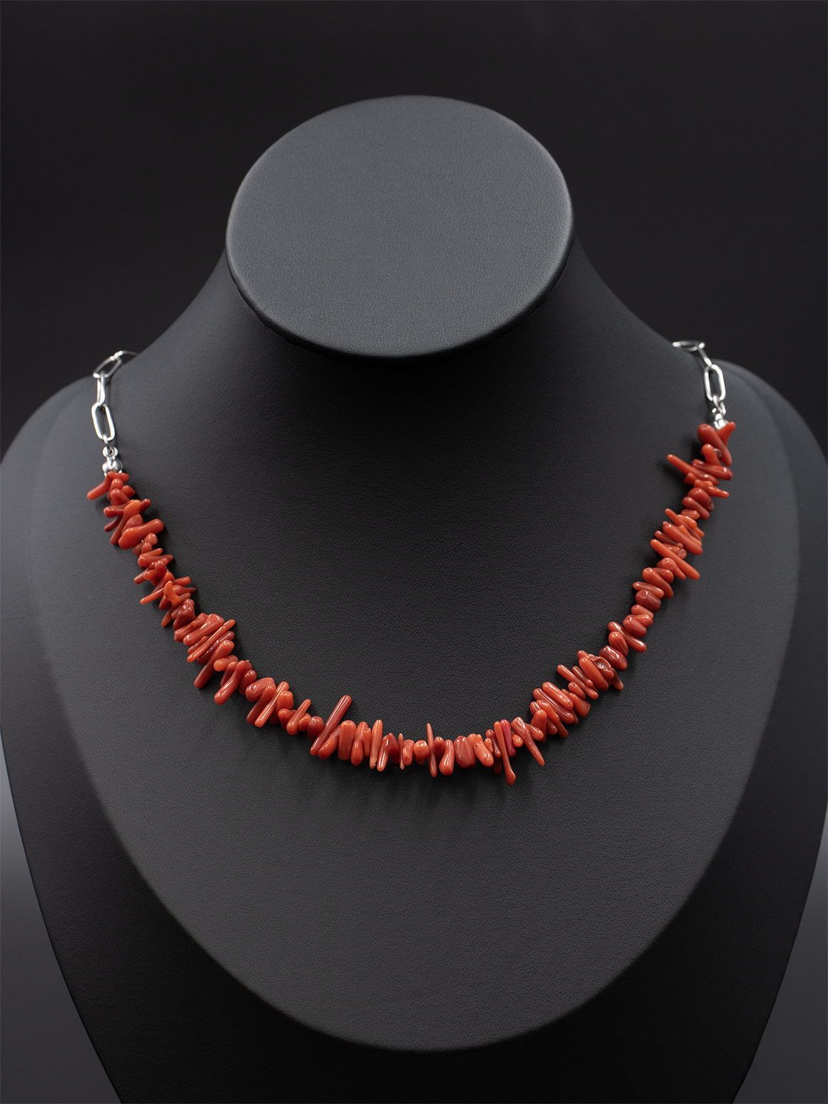 Red Coral Chip Necklace