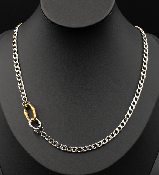 Curb Link Mixed Metal Necklace