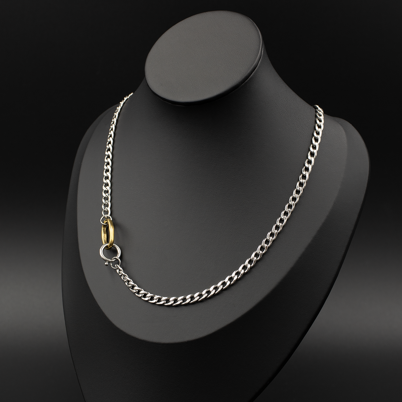 Curb Link Mixed Metal Necklace