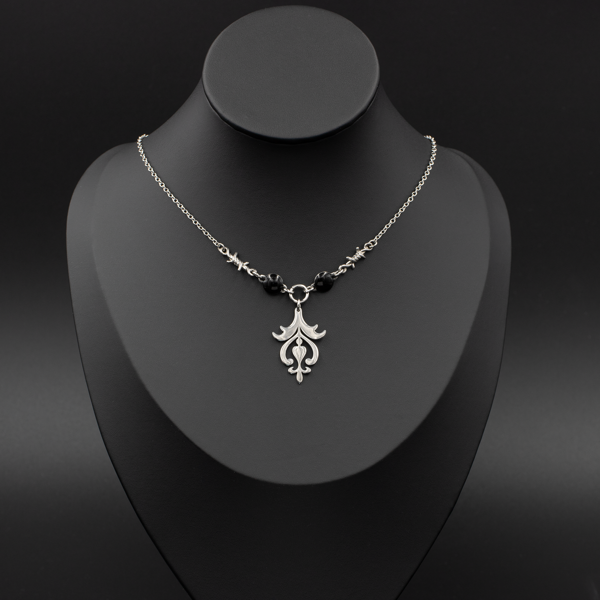Gothic Scroll Pendant Necklace