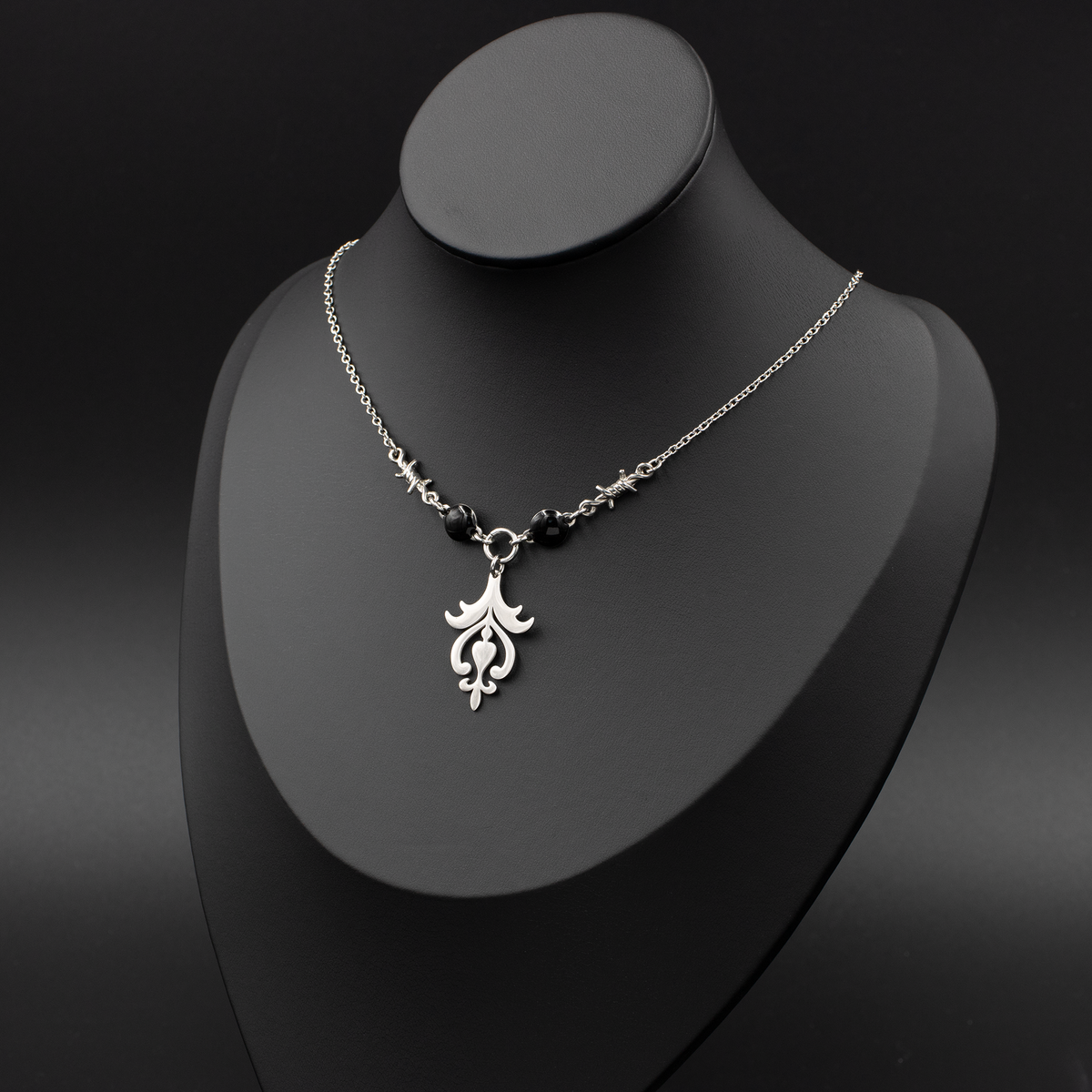 Gothic Scroll Pendant Necklace