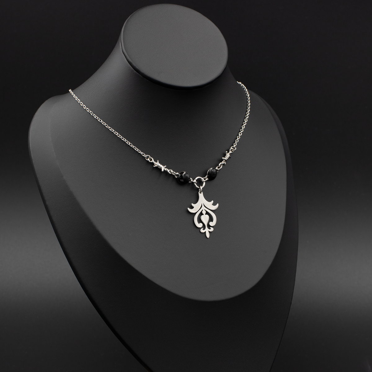 Gothic Scroll Pendant Necklace