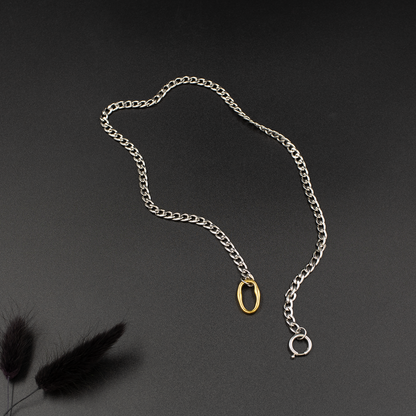 Curb Link Mixed Metal Necklace