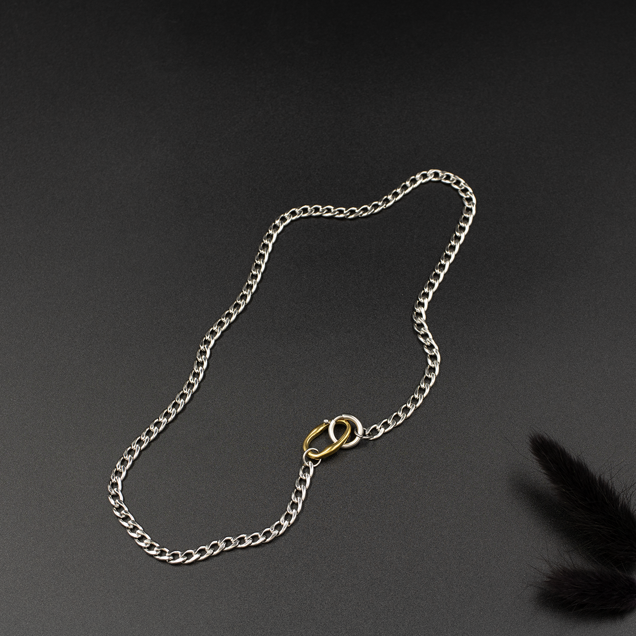 Curb Link Mixed Metal Necklace