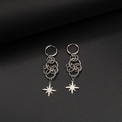 Stainless Steel Starburst Earrings