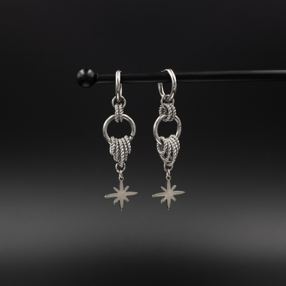 Stainless Steel Starburst Earrings