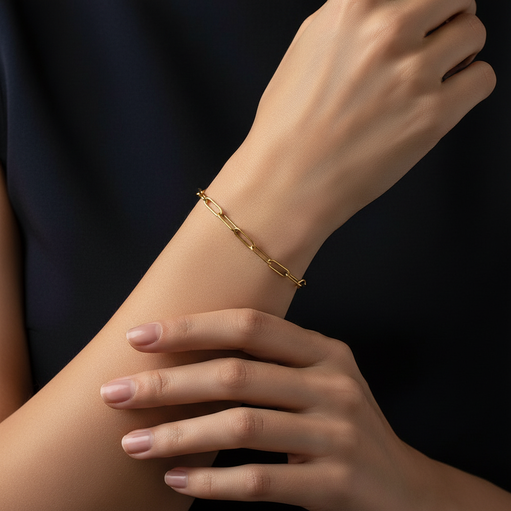 Gold Paperclip Bracelet