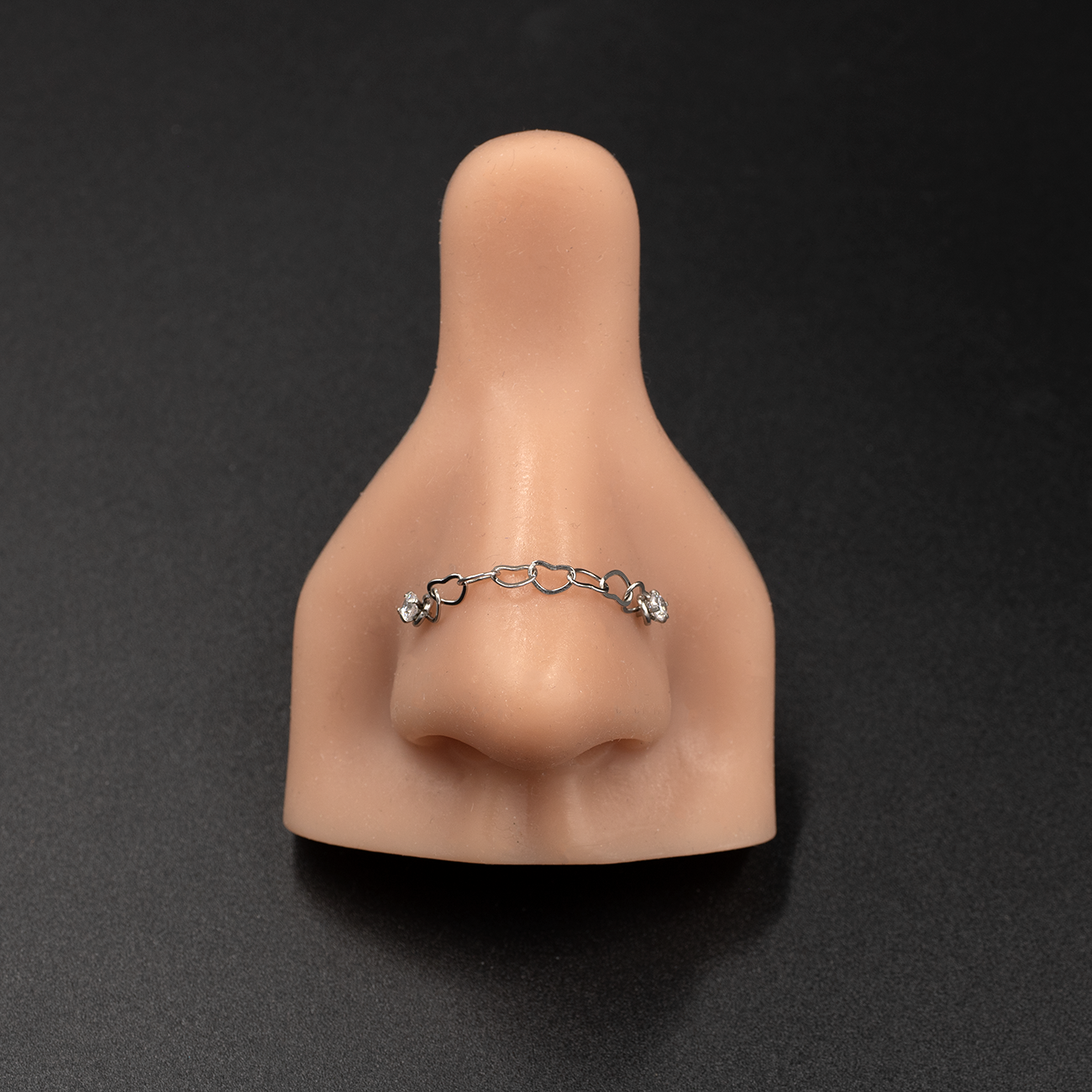 Linked Hearts Nose Piercings Chain