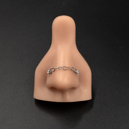 Linked Hearts Nose Piercings Chain