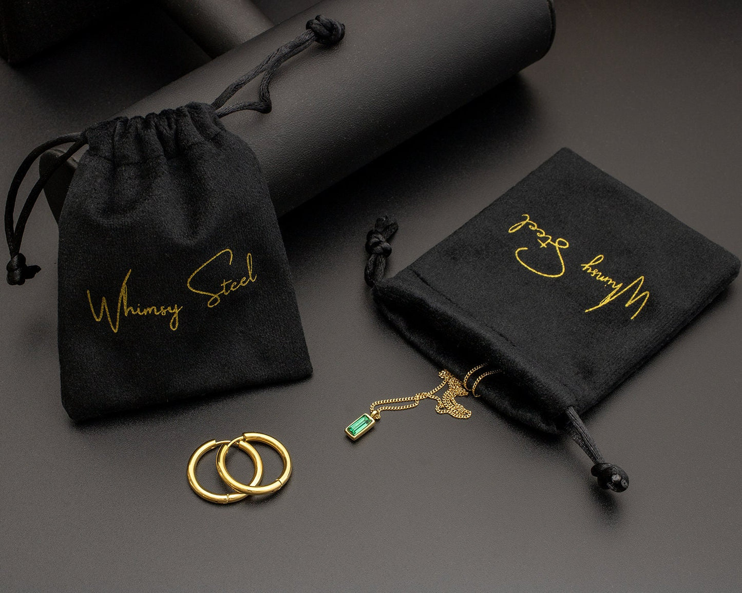 Delicate Labradorite Gemstone Carabiner Necklace