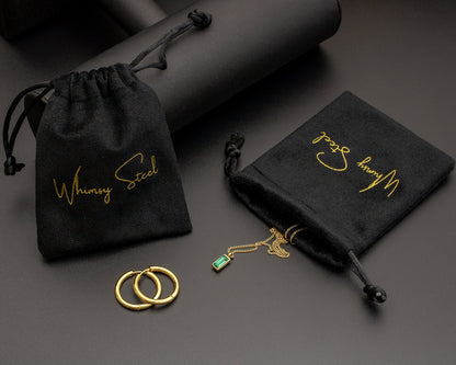 Delicate Blue Aventurine Gemstone Carabiner Necklace