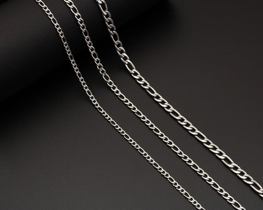 Stainless Steel Figaro Chain Necklace