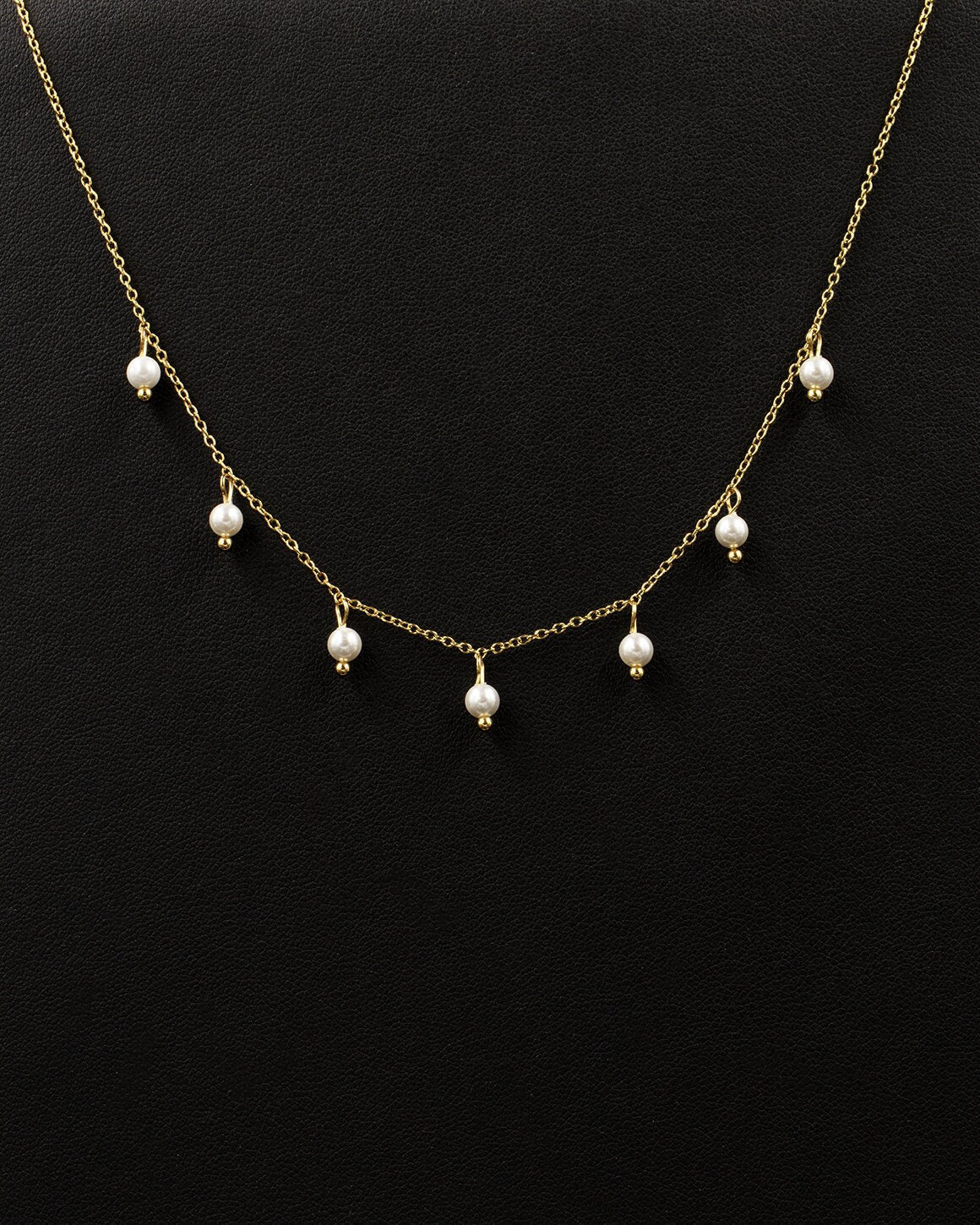 Dainty Gold Pearl Choker Necklace