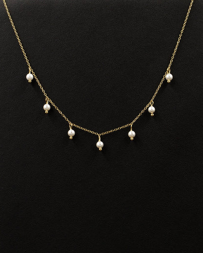 Dainty Gold Pearl Choker Necklace