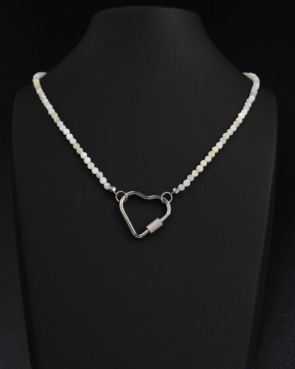 Delicate Morganite Gemstone Carabiner Necklace