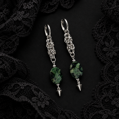 Kambaba Jasper Chainmaille Earrings