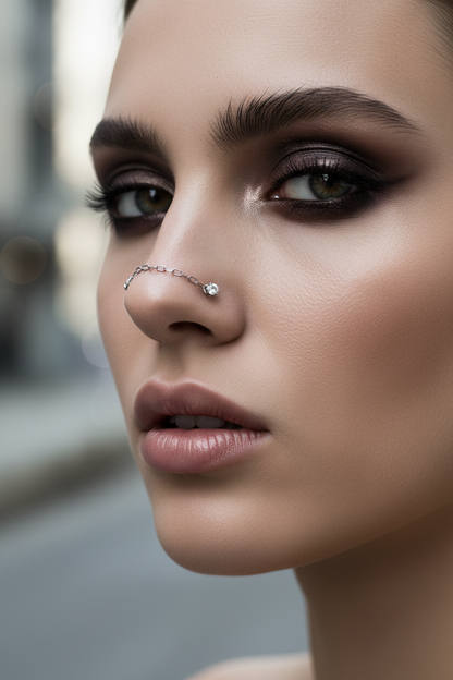 Mini Paperclip Nose Piercings Chain