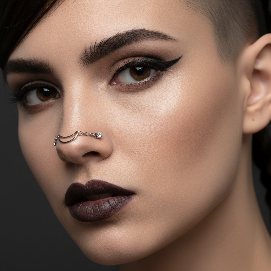 Moon Link Nose Piercings Chain