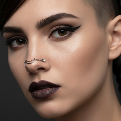 Moon Link Nose Piercings Chain