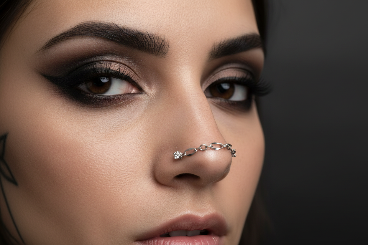 O-Link Double Nose Piercing Chain