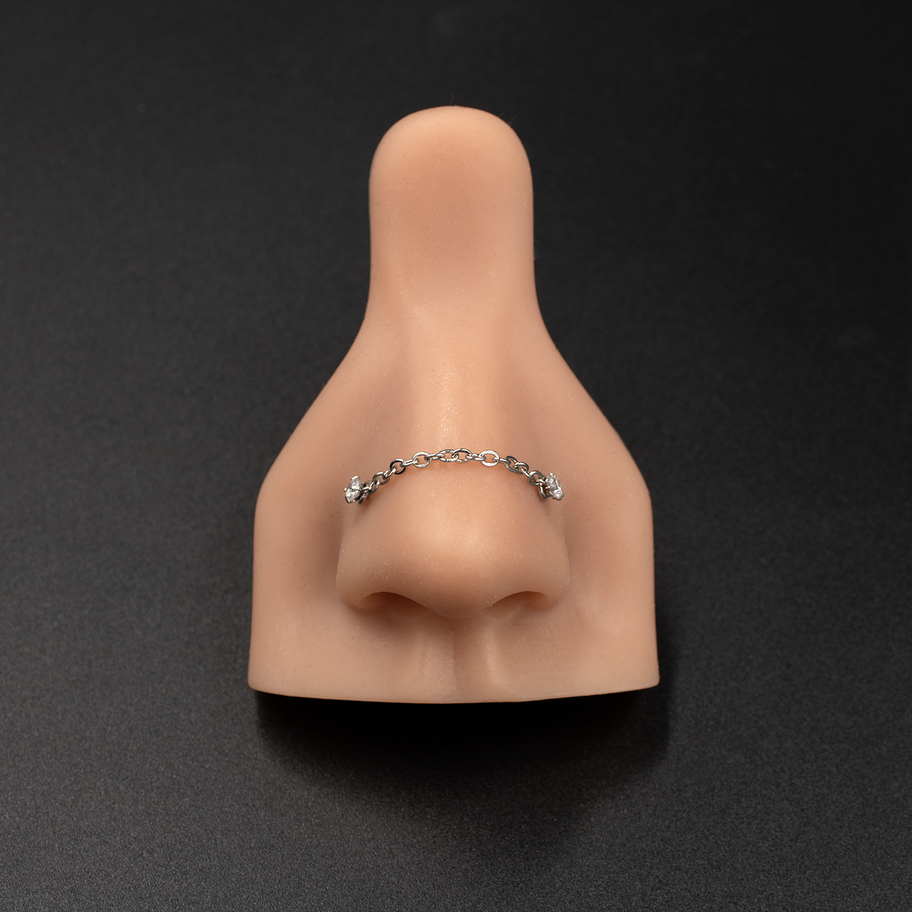 Simple Double Nose Piercings Chain