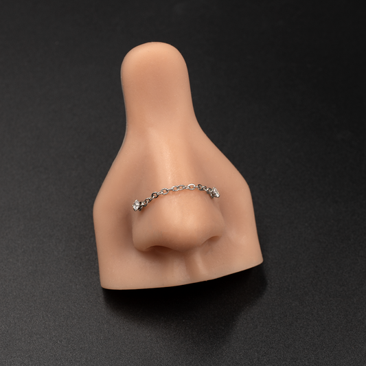 Simple Double Nose Piercings Chain
