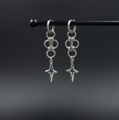 Chainmaille Star Drop Earrings