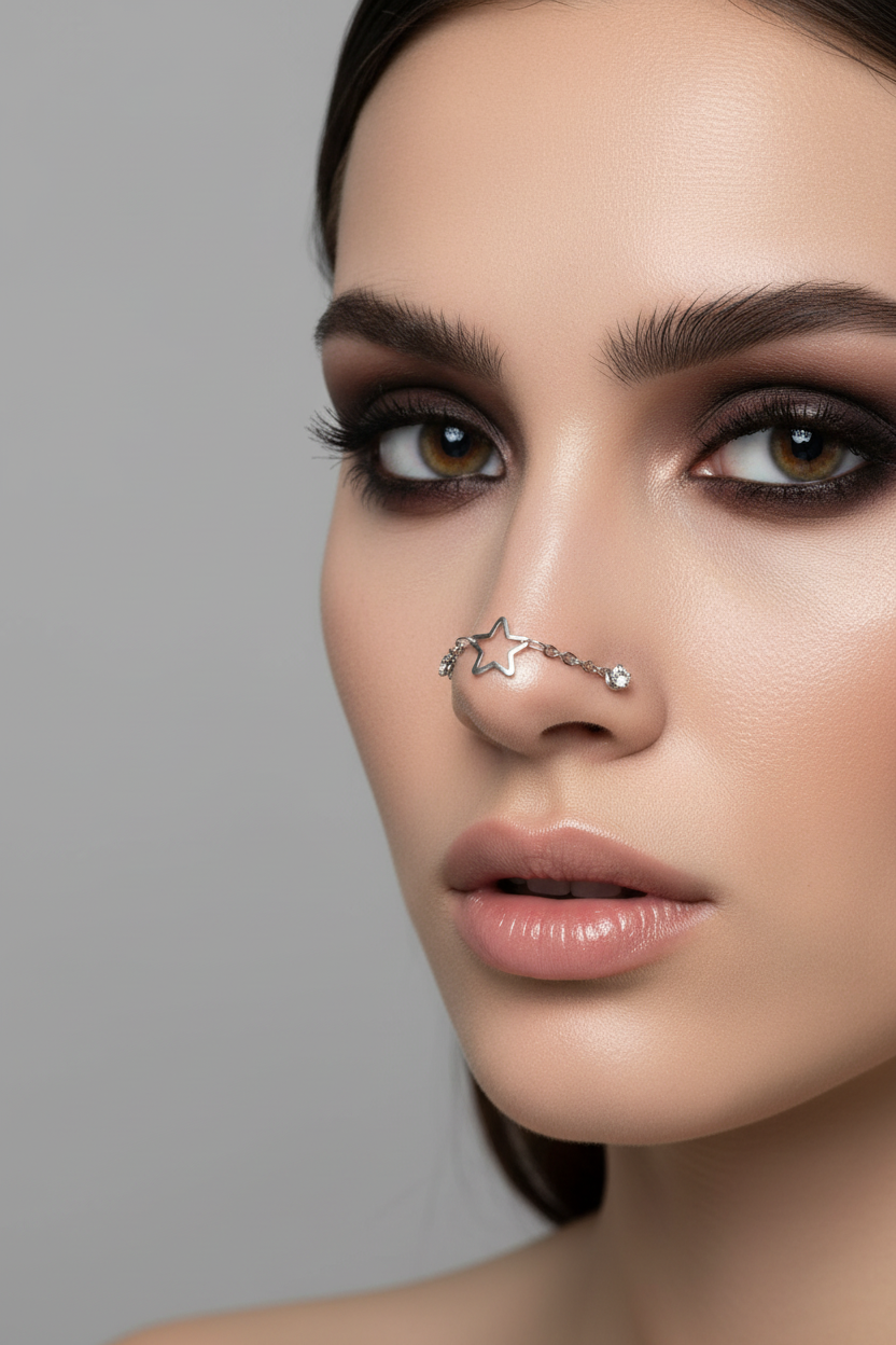 Star Link Nose Piercings Chain