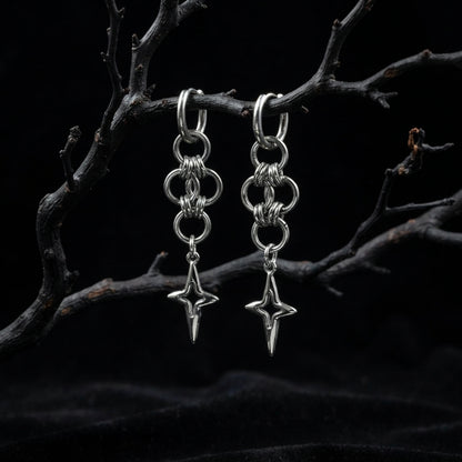 Chainmaille Star Drop Earrings